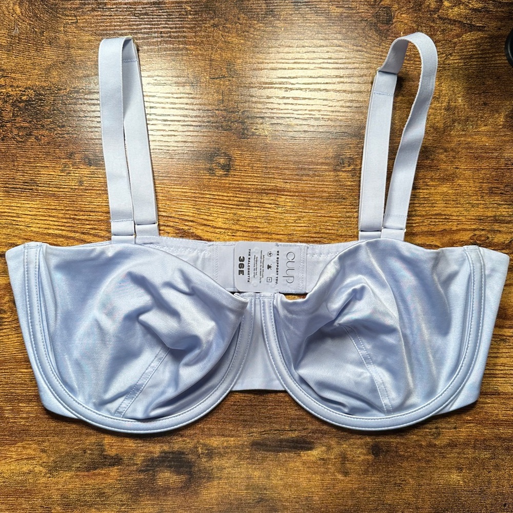 CUUP The Balconette Satin - 36E in Light Blue